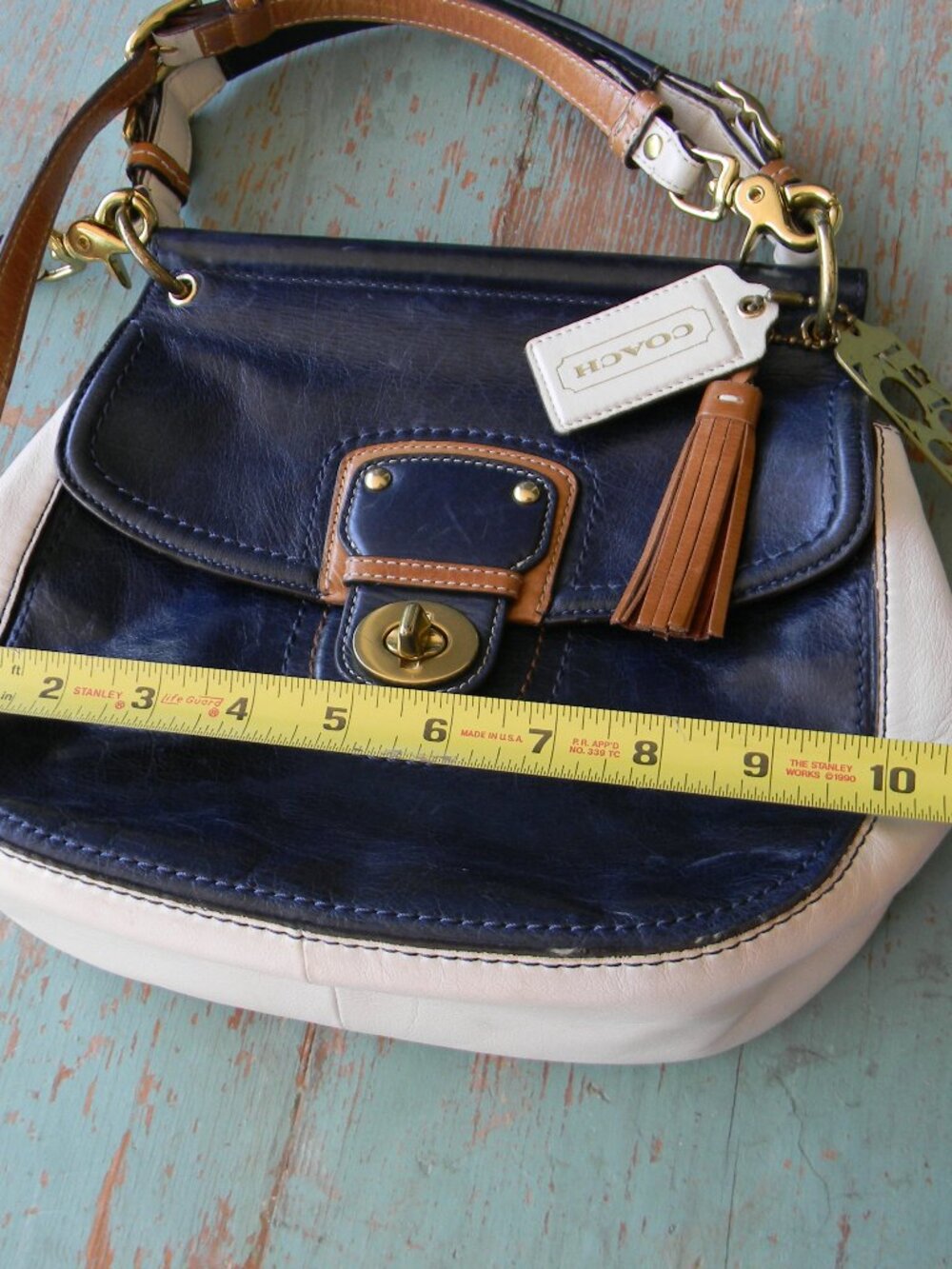 Coach 70th Anniversary Legacy Willis 19031 Navy Leather Colorblock Crossbody - Picture 5 of 10